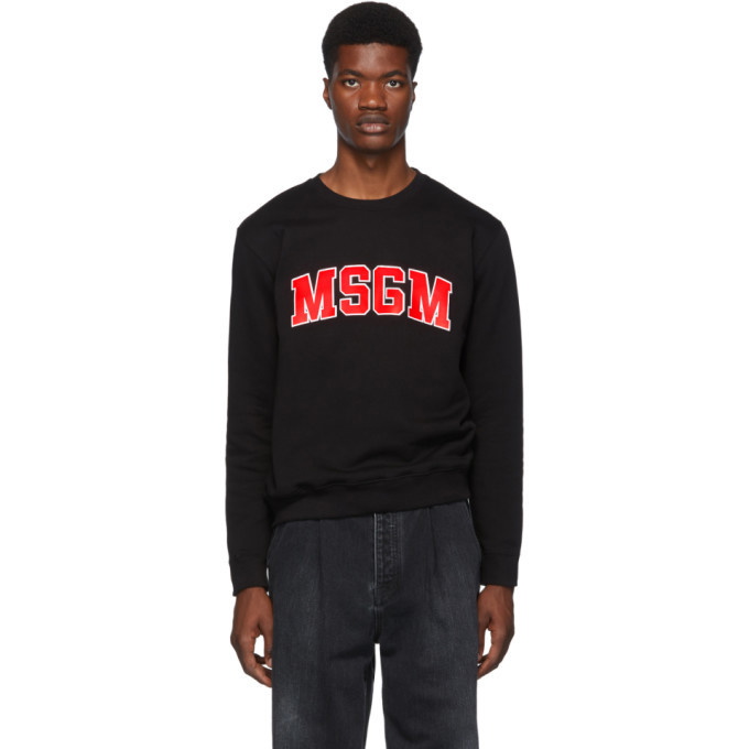 Photo: MSGM Black and Red College Logo Sweatshirt