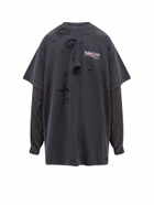 Balenciaga Two-tone Cotton Layered T-shirt