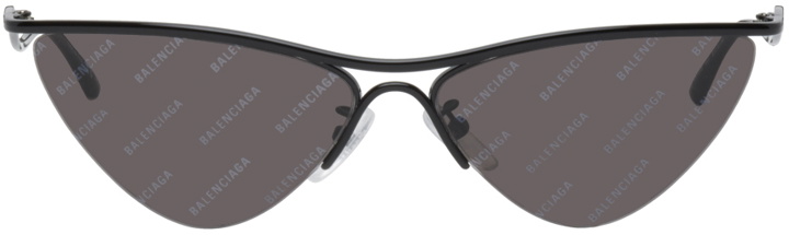 Photo: Balenciaga Black Metal Cat-Eye Sunglasses