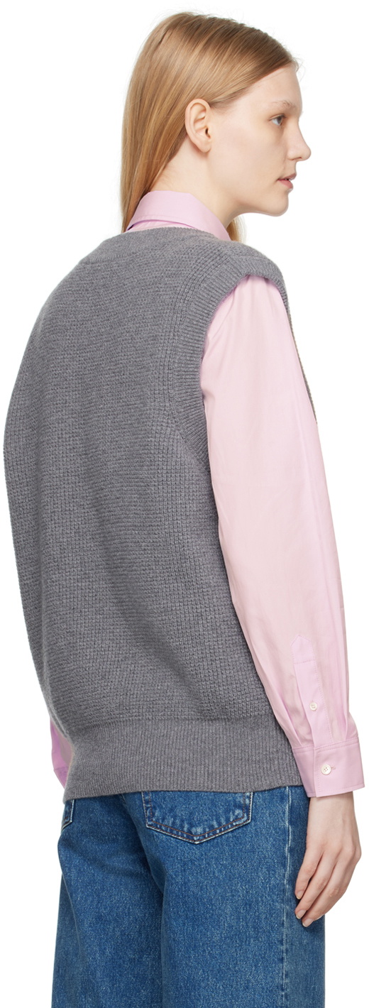 Maison Kitsuné Gray Handwriting Vest