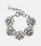 Saint Laurent Cassandre embellished bracelet