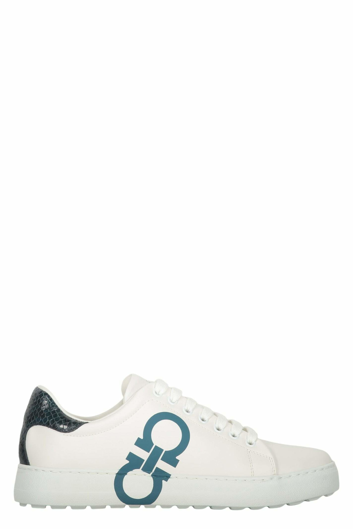 FERRAGAMO - Cube Logo-Embroidered Leather Sneakers