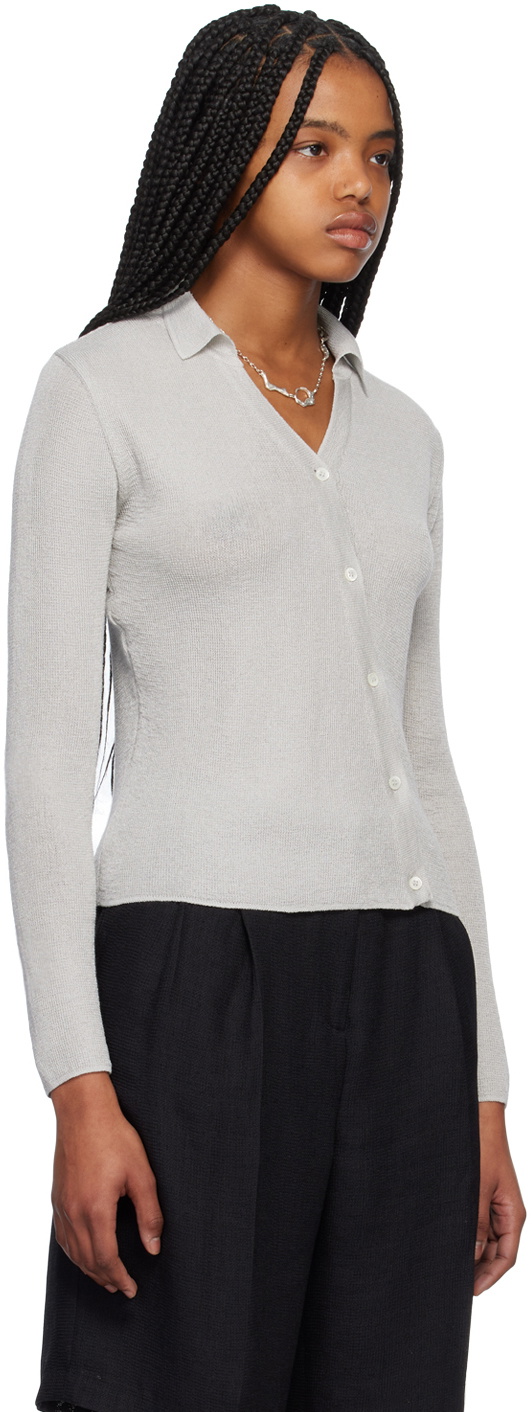 Youth Gray Asymmetric Cardigan