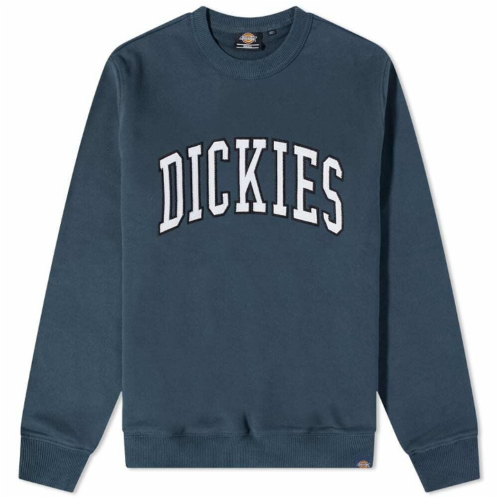 Photo: Dickies Men's Aitkin College Logo Crew Sweat in Air Force Blue