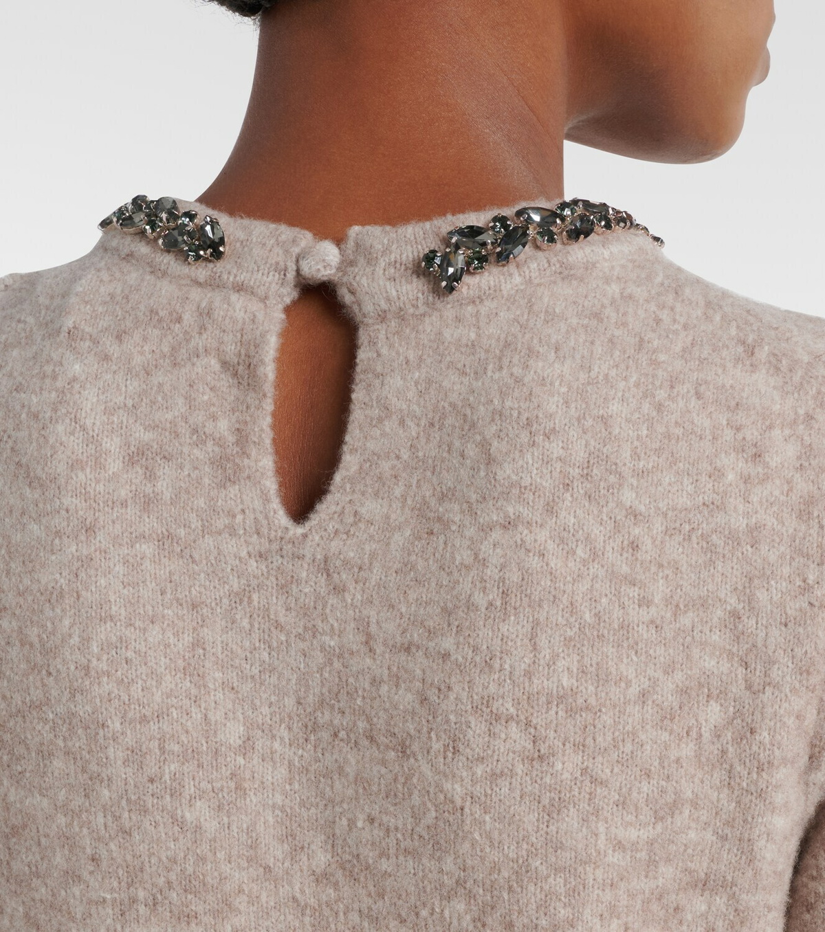 Velvet Briana embellished wool-blend top