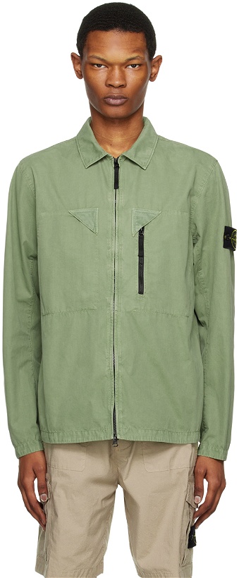 Photo: Stone Island Green Garment-Dyed Jacket