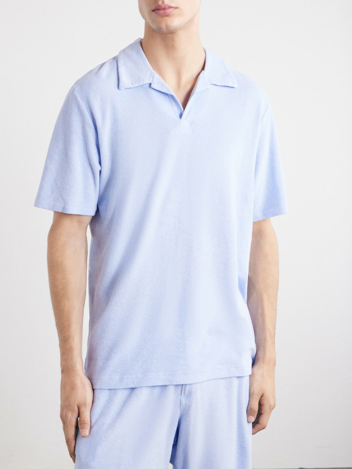 Frescobol Carioca - Faustino Terry Cotton Blend Polo Shirts - Blue