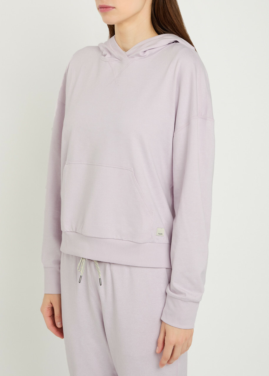 Vuori Halo Modern Hooded Stretch-jersey Sweatshirt Lilac