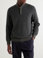 N.PEAL - Houndstooth Cashmere Sweater - Gray