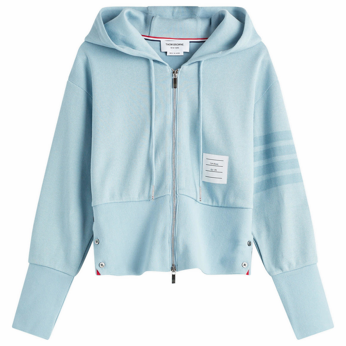 Thom Browne Women's Zip Up Hoodie in Light Blue Thom Browne