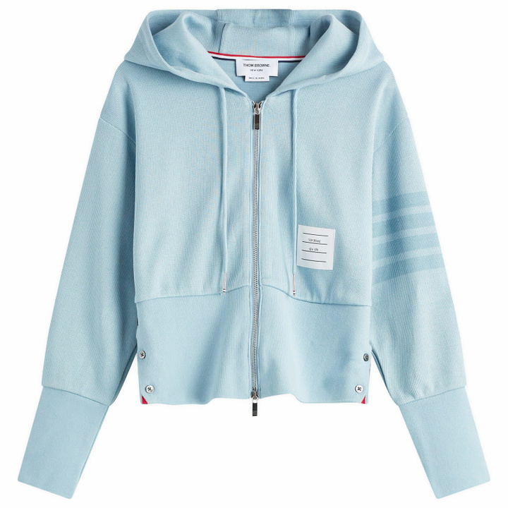 Photo: Thom Browne Women's Zip Up Hoodie in Light Blue