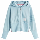 Thom Browne Women's Zip Up Hoodie in Light Blue