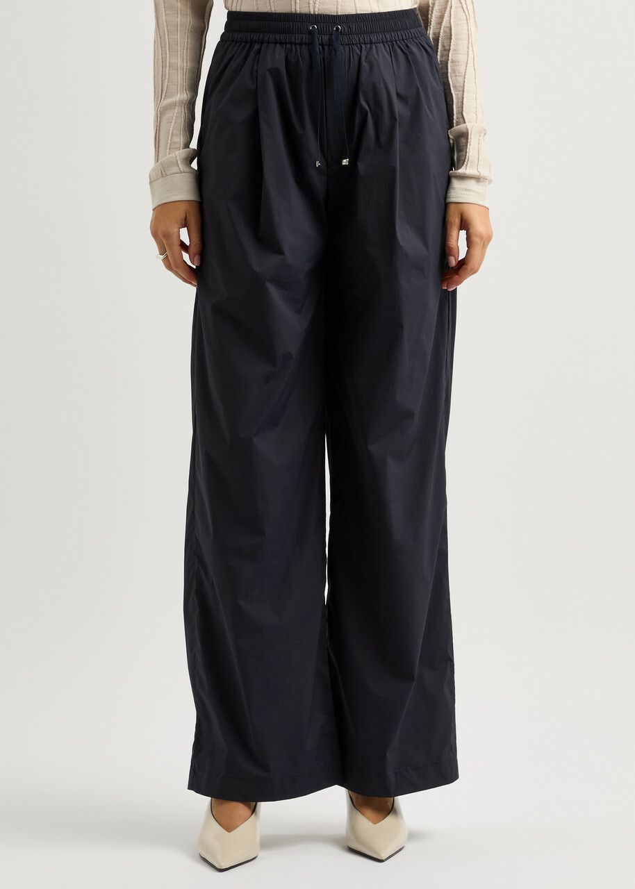 Herno Wide-leg Stretch-nylon Trousers Navy