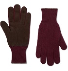 Brunello Cucinelli - Wool and Suede Gloves - Men - Burgundy