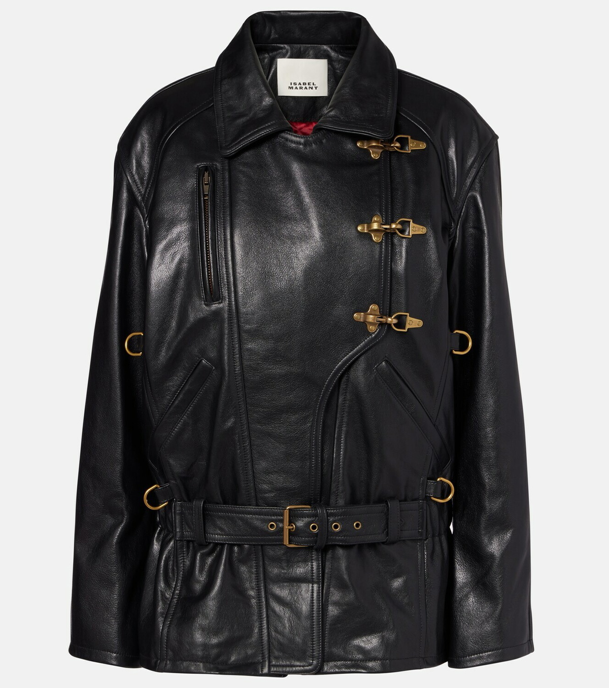 Isabel Marant Caitlyn belted leather jacket