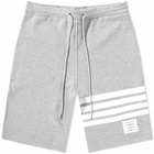 Thom Browne Men's Engineered Stripe Sweat Short in Light Grey