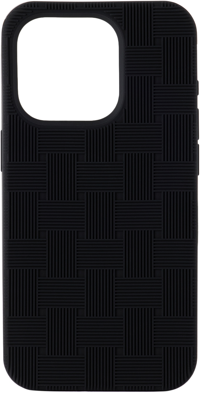 Bottega Veneta Black Intreccio iPhone 15 Pro Case Bottega Veneta