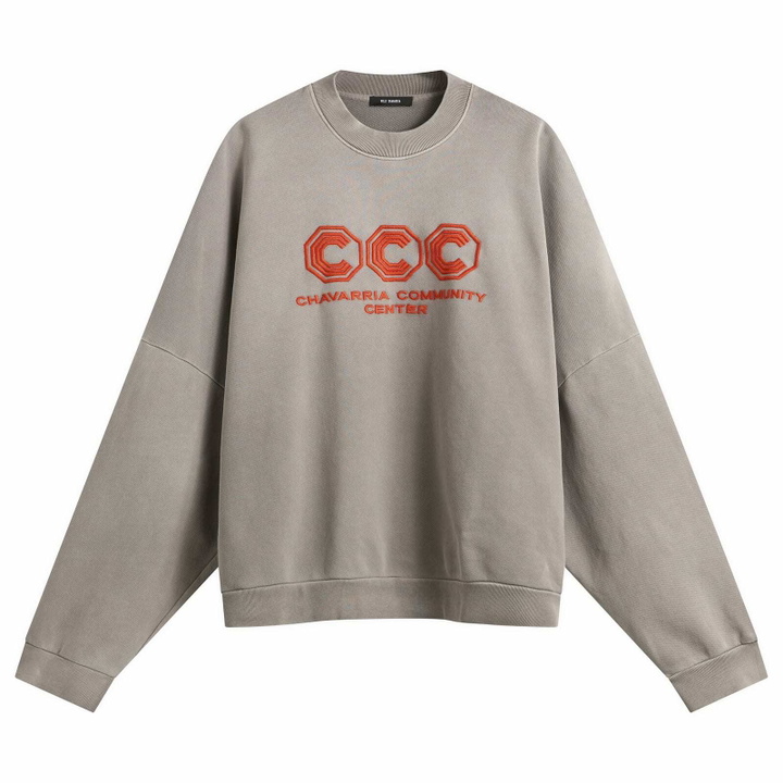 Photo: Willy Chavarria Men's CCC Hooligan Crew Sweatshirt in Concrete