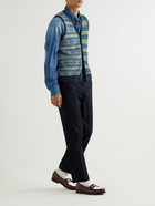 Beams Plus - Wool-Blend Jacquard Sweater Vest - Blue