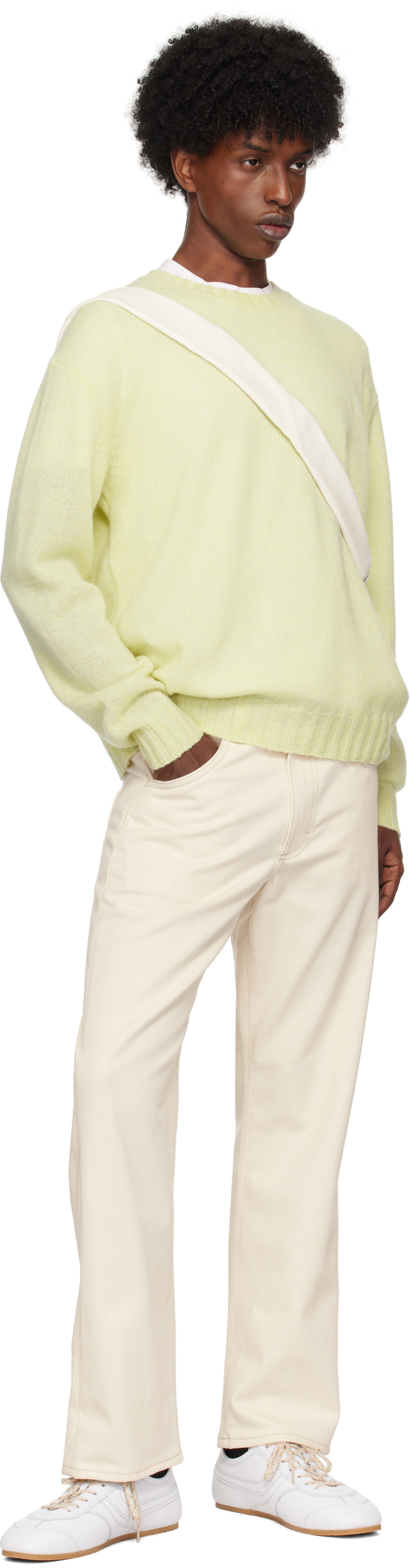 AURALEE Yellow Shetland Wool Cashmere Knit Sweater Auralee