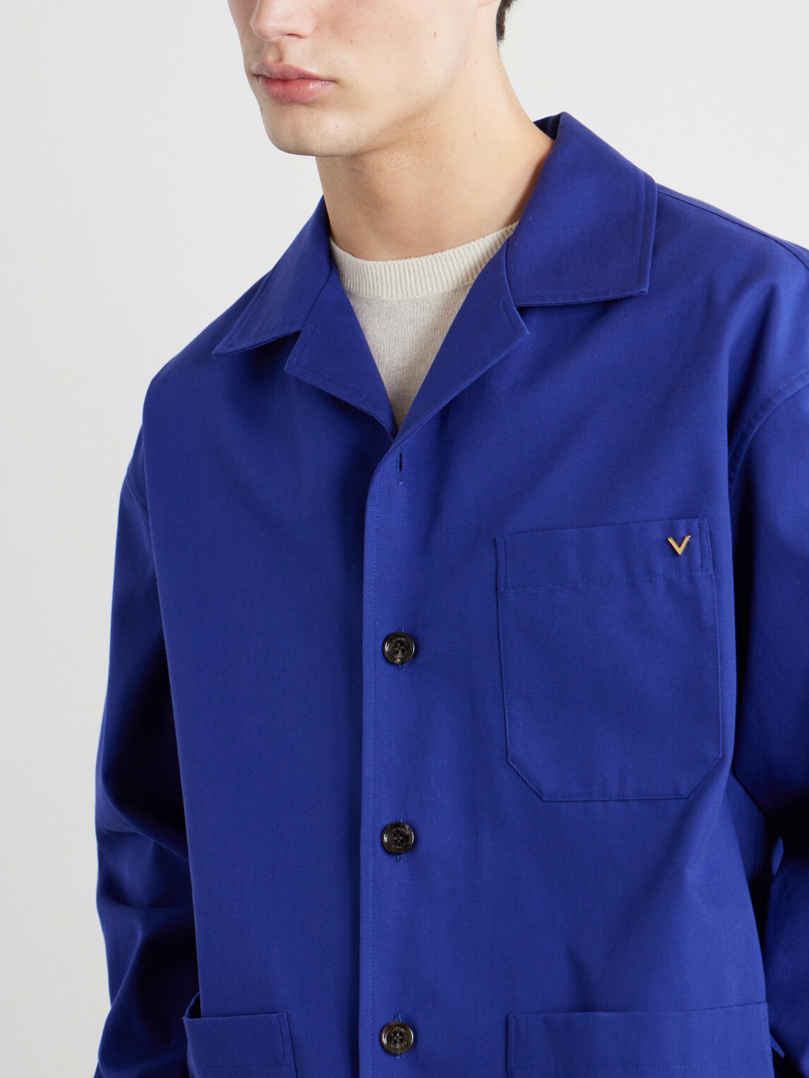 Valentino Garavani - VGold Cotton Shirt - Blue