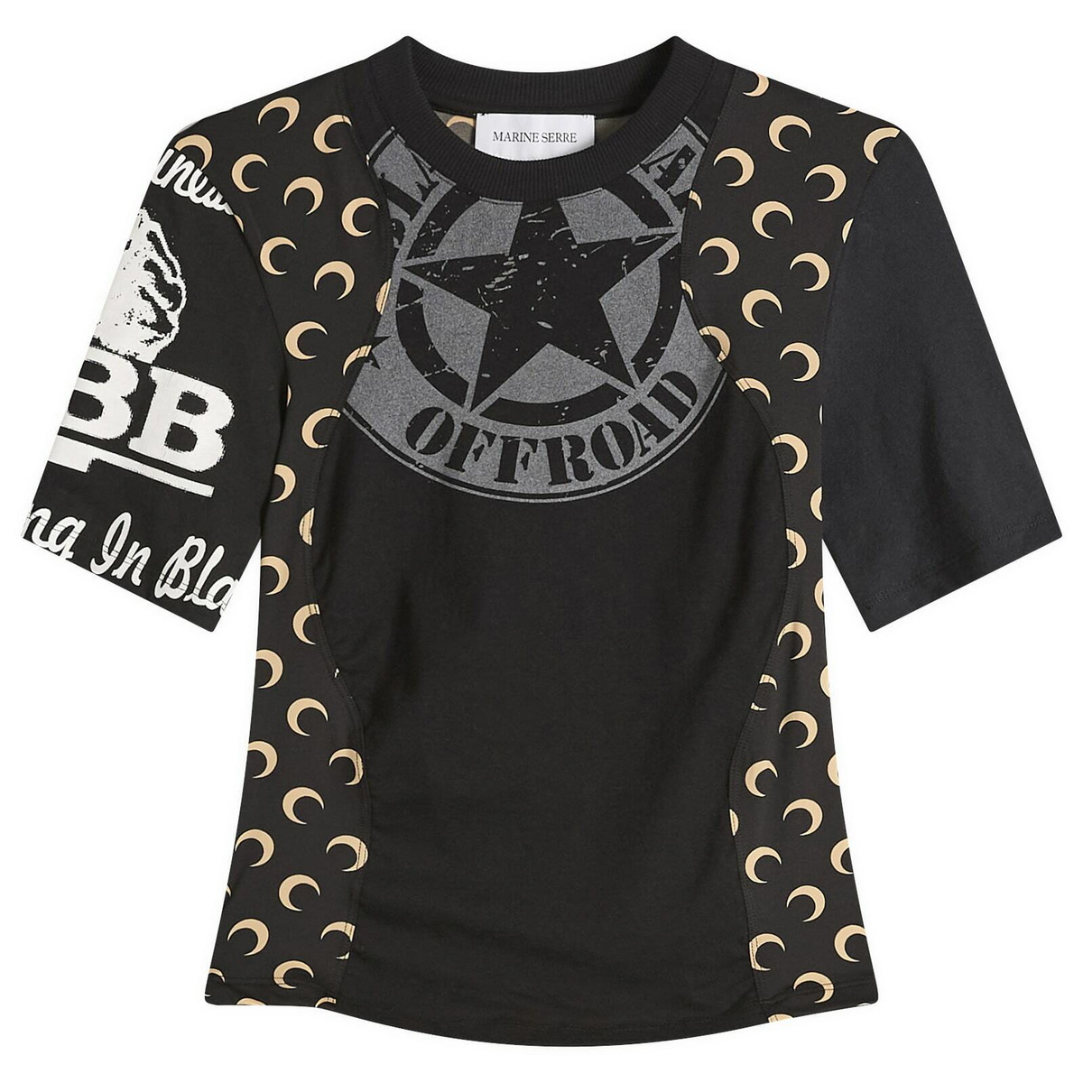 Marine Serre Women's Baby Fit T-Shirt in Black/Inverse Tan