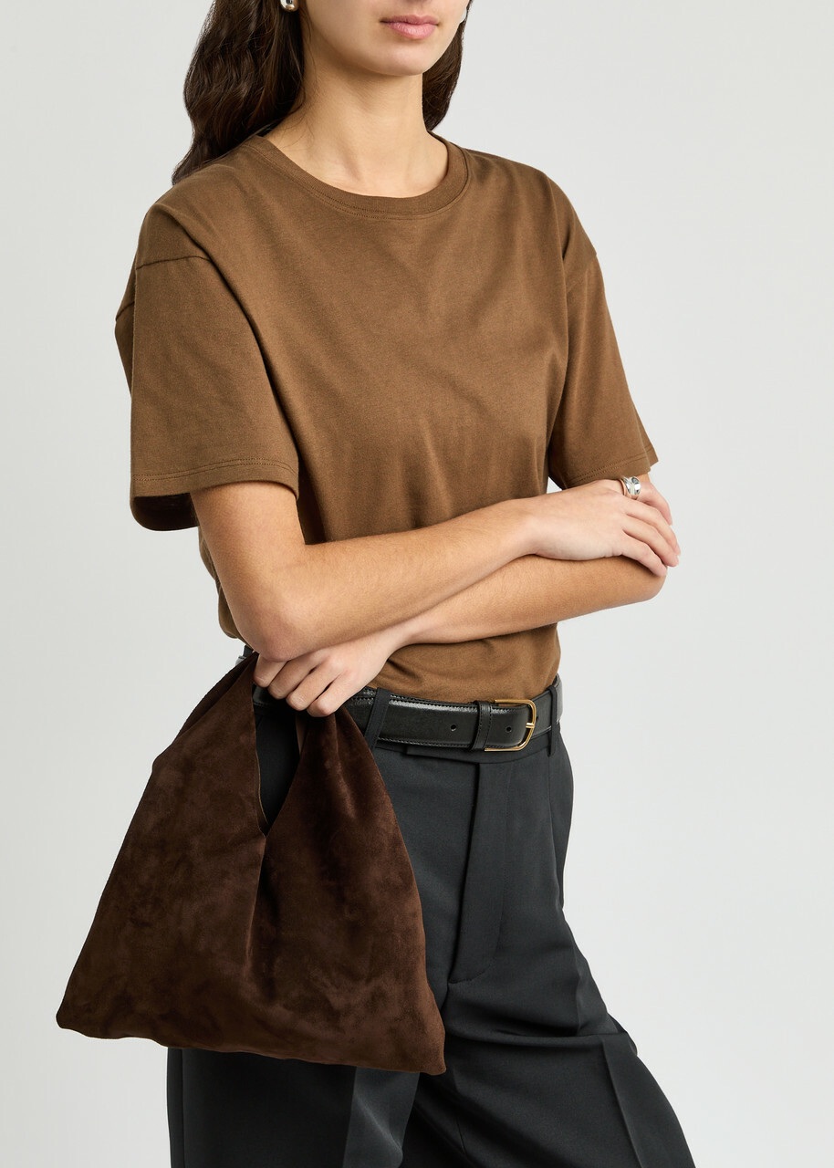 The Row Bindle Small Suede top Handle bag - Chocolate - One Size