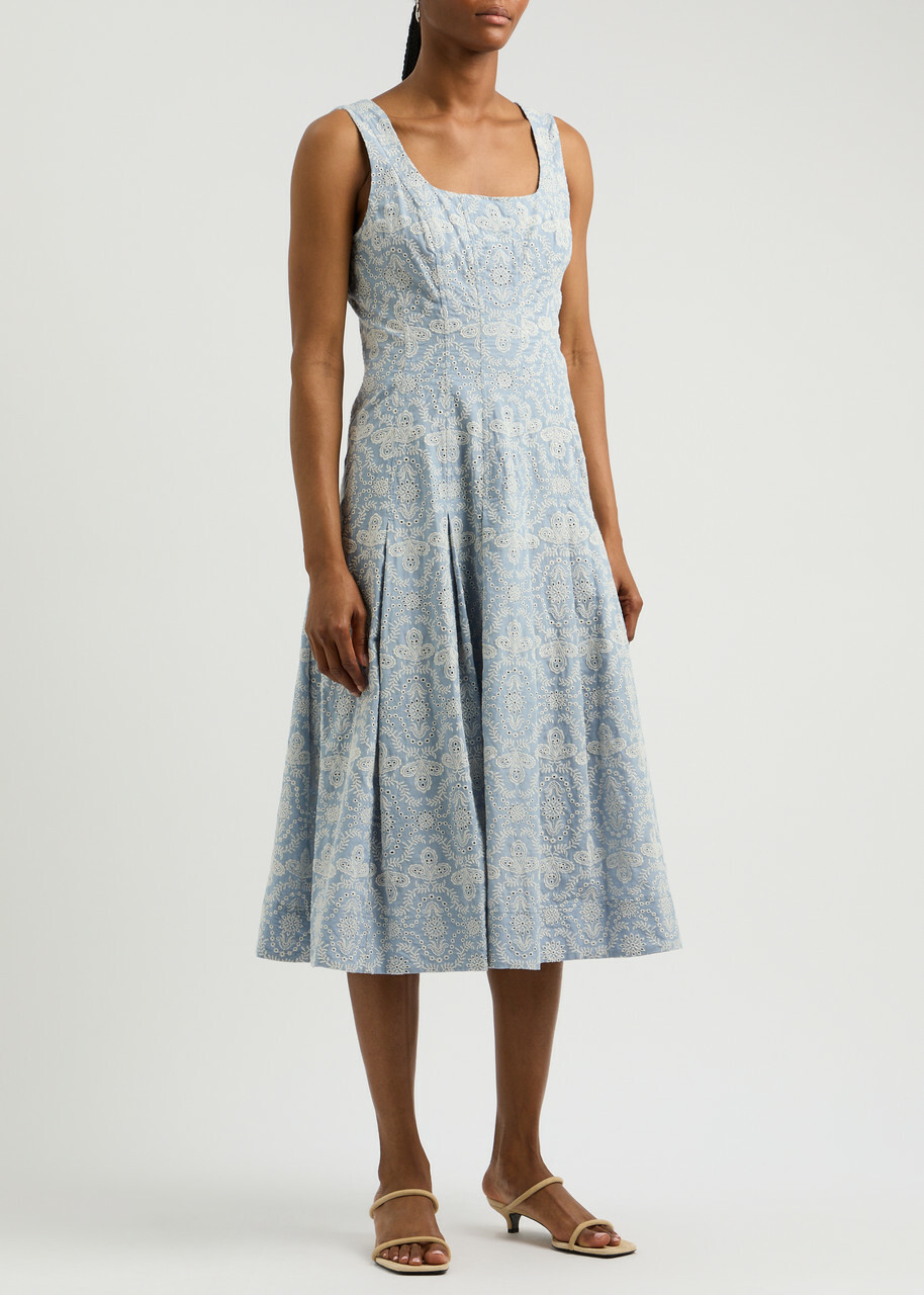 veronica beard ella embroidered midi dress Veronica Beard Hughes Midi Dress | Muted Pistachio main image 1