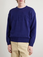 A.P.C. - Logo-Intarsia Cotton Sweater - Blue