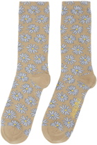 JACQUEMUS Taupe 'Les Chaussettes Fleurs' Socks
