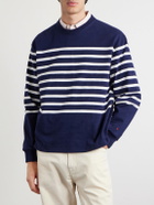 Noah - Striped Cotton-Jersey T-Shirt - Blue