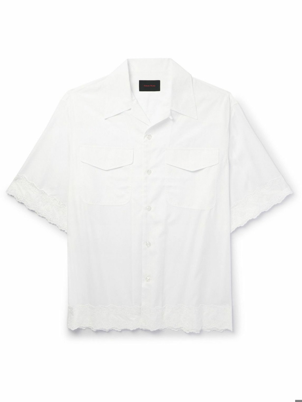 Photo: Simone Rocha - Convertible-Collar Broderie Anglaise Cotton-Poplin Shirt - White