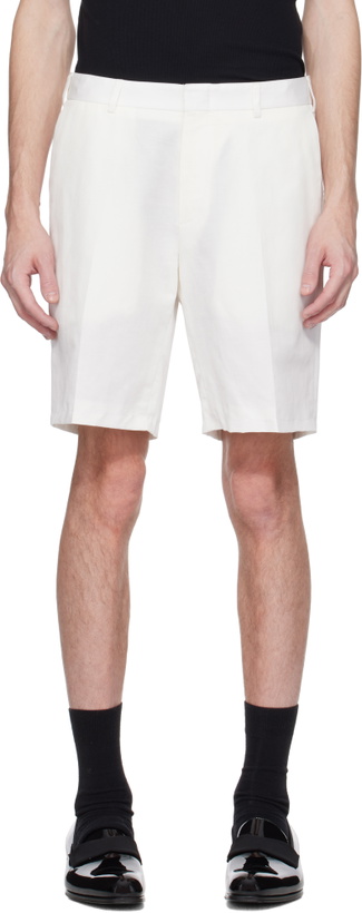 Photo: Brioni Off-White Cotton Gabardine Shorts