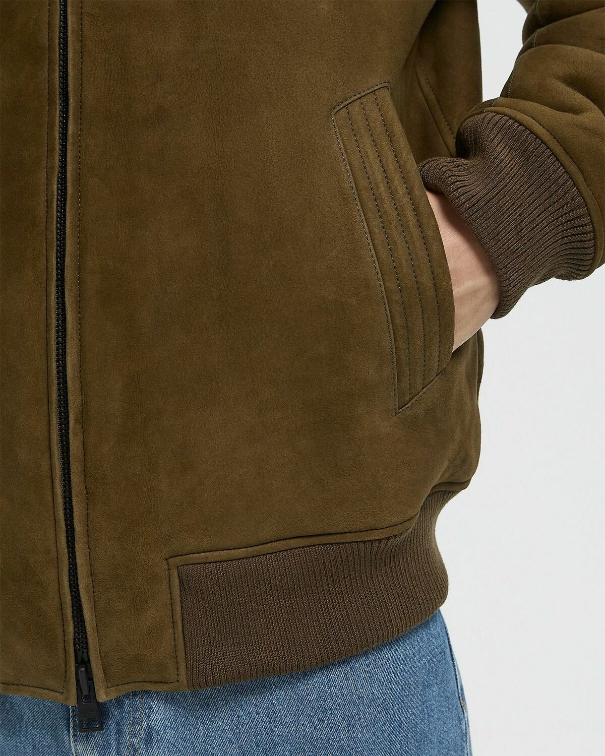 CLOSED SHEARLING JACKET Green Mens Bomber Jacket