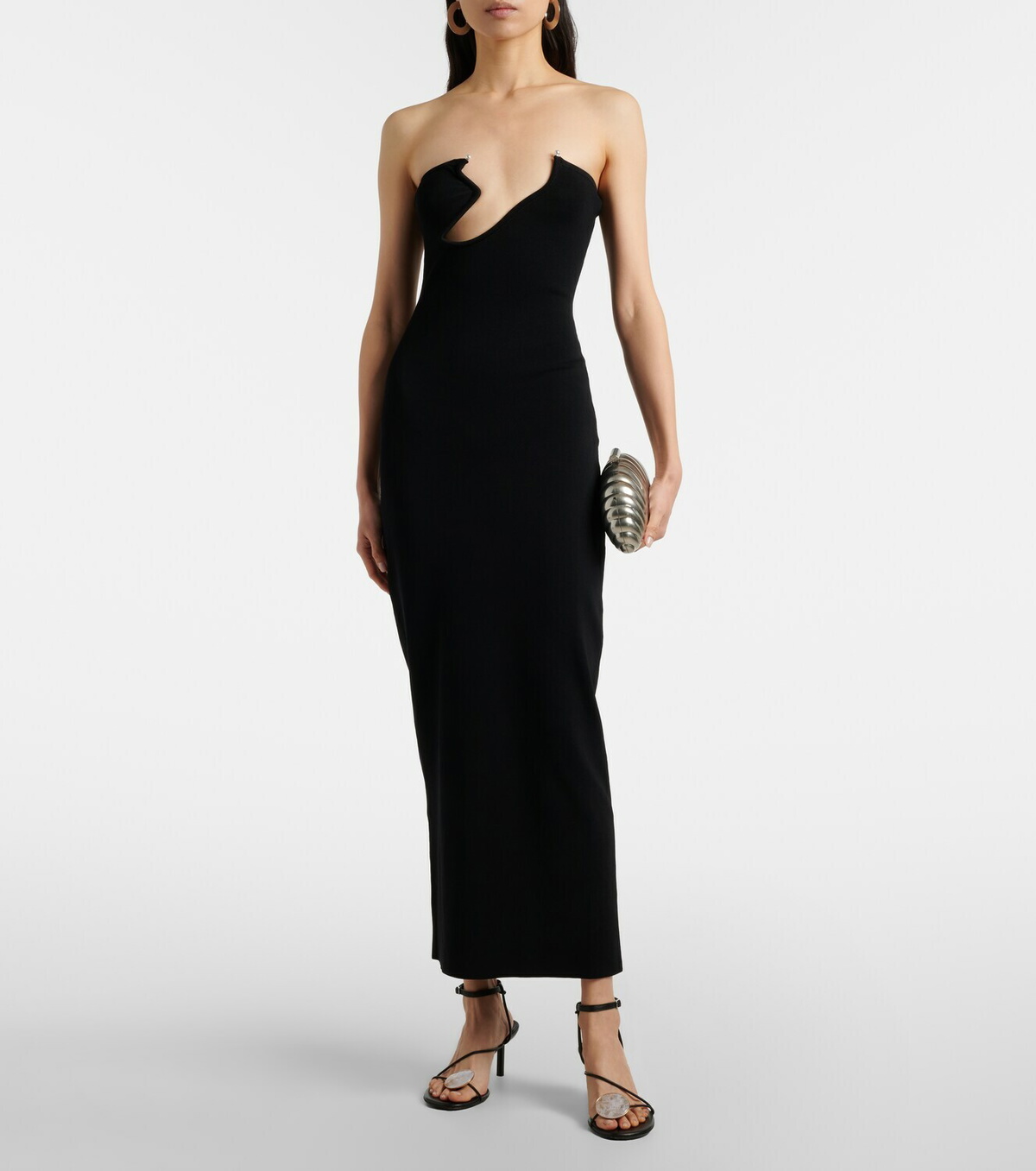 Christopher Esber Odessa embellished ribbed-knit midi dress