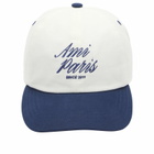 AMI Paris Men's Bicolor Cap in Encre/Blanc Creme 