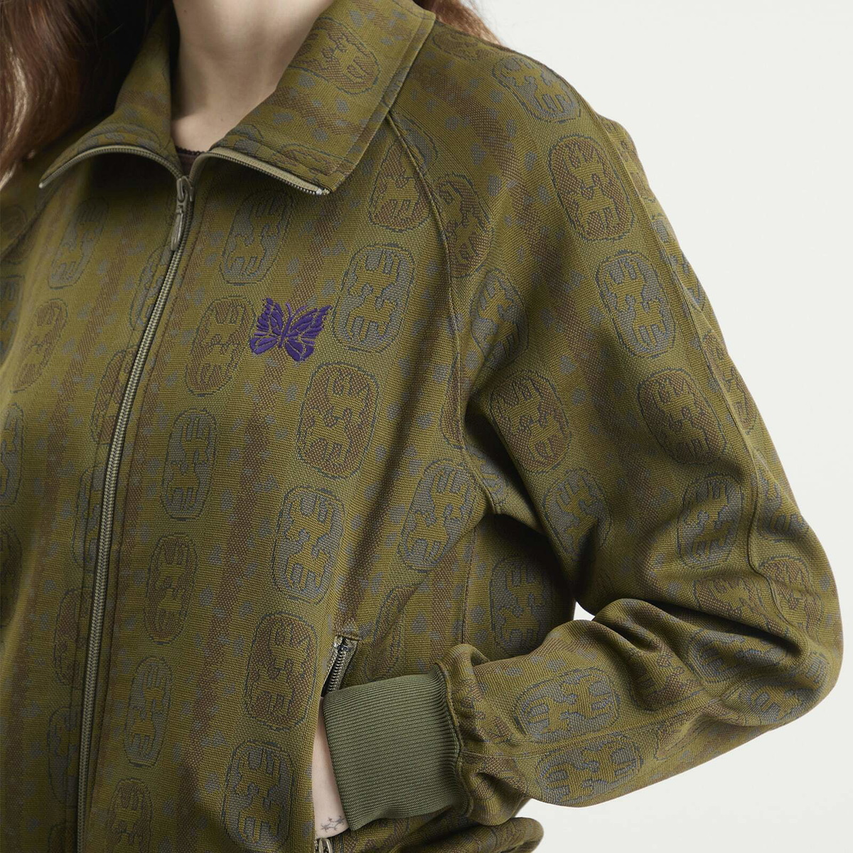 Needles Women's Track Jacket in Olive