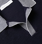 Orlebar Brown - Horton Slim-Fit Stripe-Trimmed Merino Wool Polo Shirt - Navy
