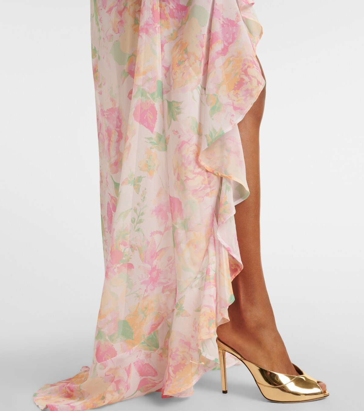 Bananhot Malena floral ruffled asymmetric maxi dress