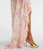Bananhot Malena floral ruffled asymmetric maxi dress