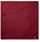 LANVIN - Logo-Embroidered Silk-Twill Pocket Square - Red