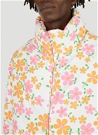 Floral Padded Down Jacket in White