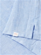 Derek Rose - Monaco Camp-Collar Linen Shirt - Blue