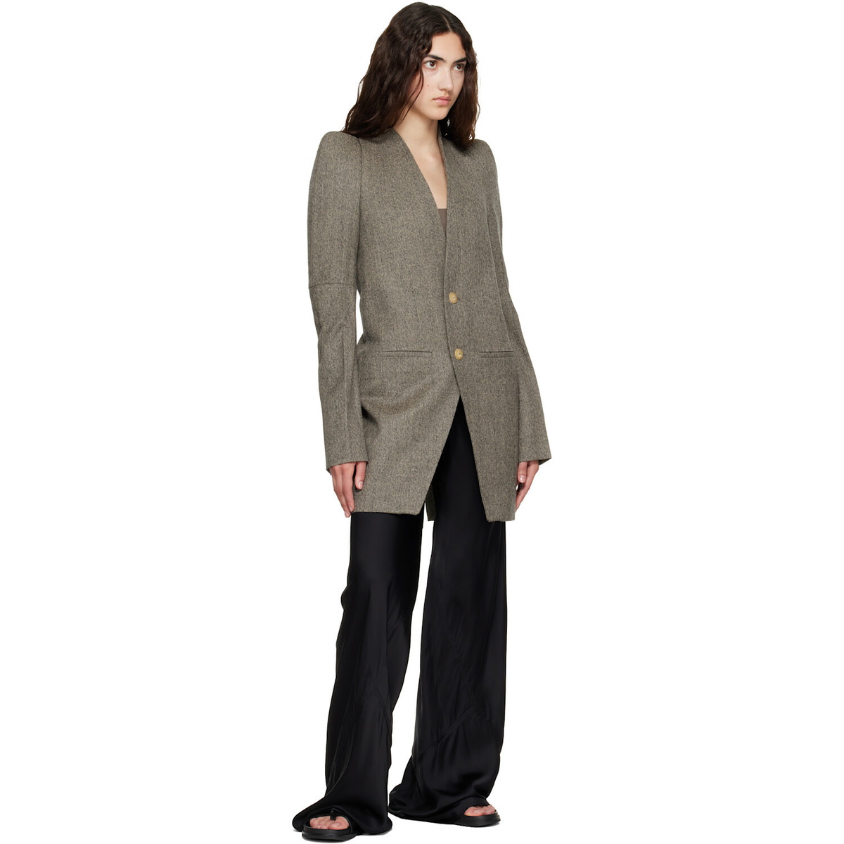 Rick Owens Gray Tower Metro Blazer