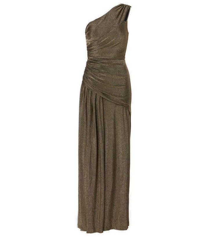Photo: Diane von Furstenberg Rafael asymmetric lamé maxi dress