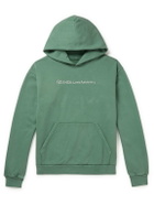 FRIENDS WITH ANIMALS - Logo-Embroidered Cotton-Jersey Hoodie - Green
