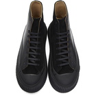 Jil Sander Black Suede Vulcanized High-Top Sneakers