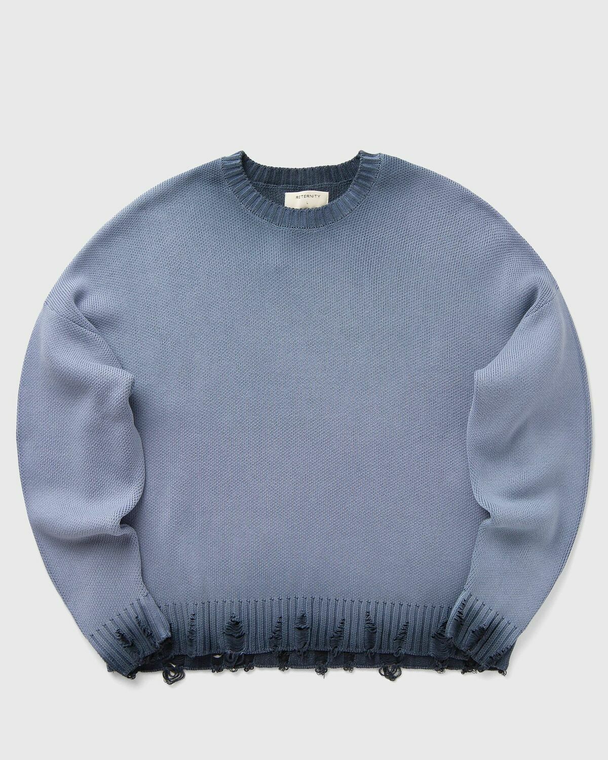 Reternity OIL WASHED KNIT SWEATER Blue Mens Pullover Reternity