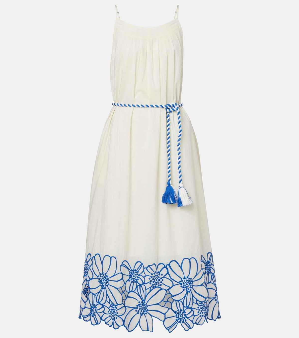 Velvet Juliette embroidered cotton midi dress
