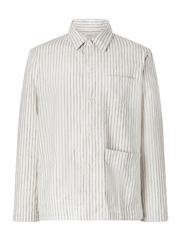 Photo: Hartford - Perry Striped Linen and Cotton-Blend Woven Jacket - White